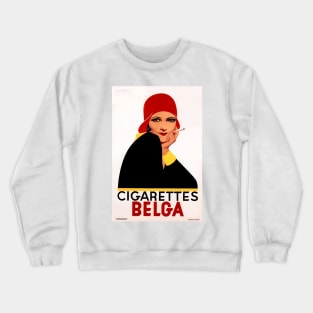 CIGARETTES BELGA Art Deco Advertising Belgian Tobacco Cigar Vintage Crewneck Sweatshirt